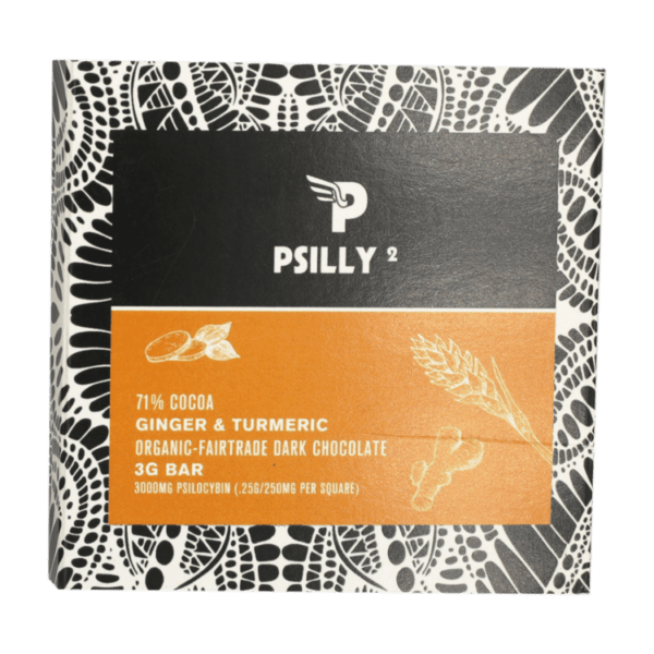 Psilly - Dark Chocolate Bar - Ginger & Turmeric | Where To Buy Shrooms Canada