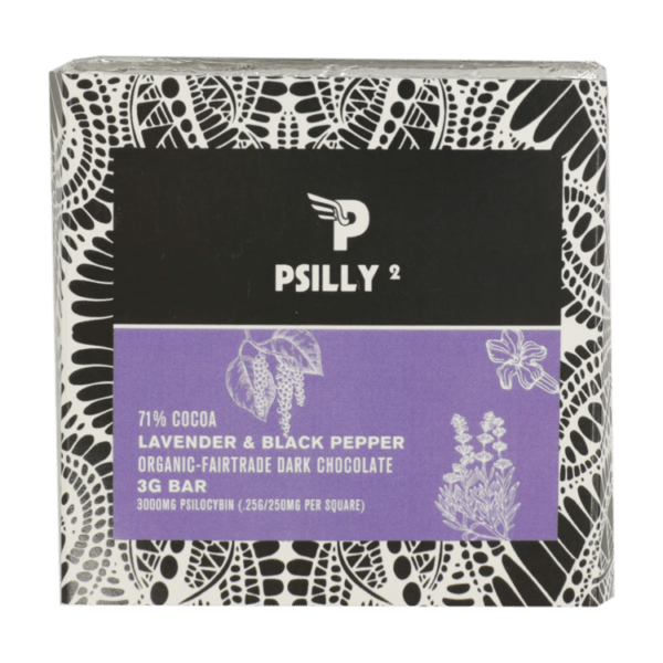 Psilly - Dark Chocolate Bar - Lavender & Black Pepper | Where To Buy Shrooms Canada